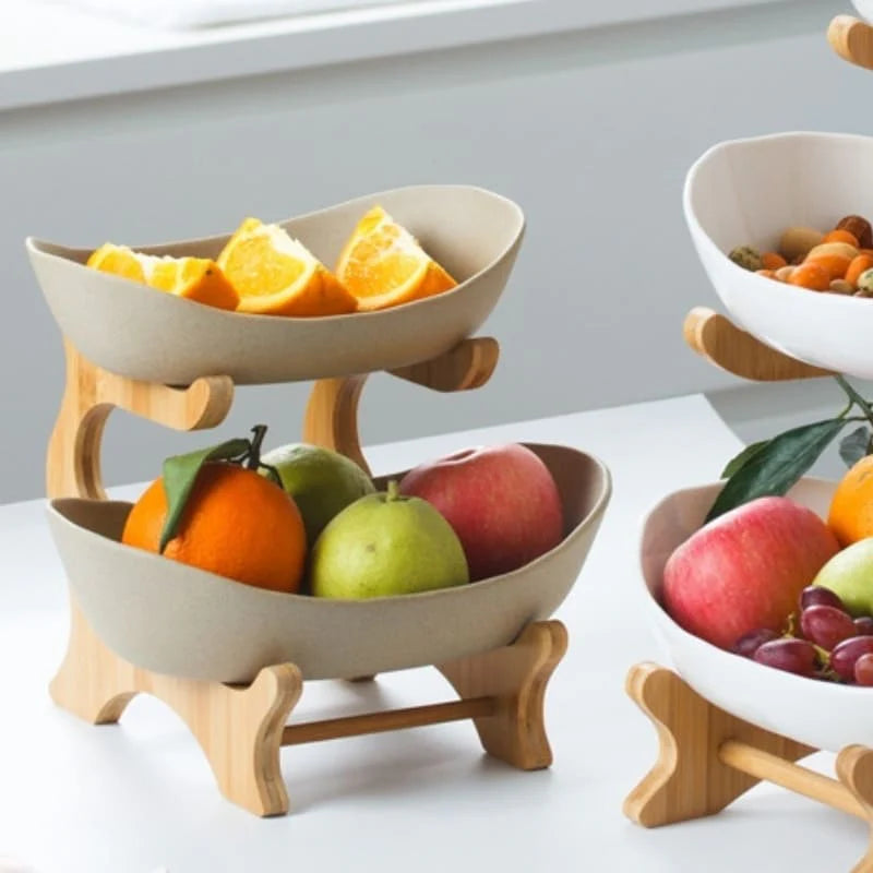 Fruteira de Mesa em Bambu Japonês Premium - Zafer Decor