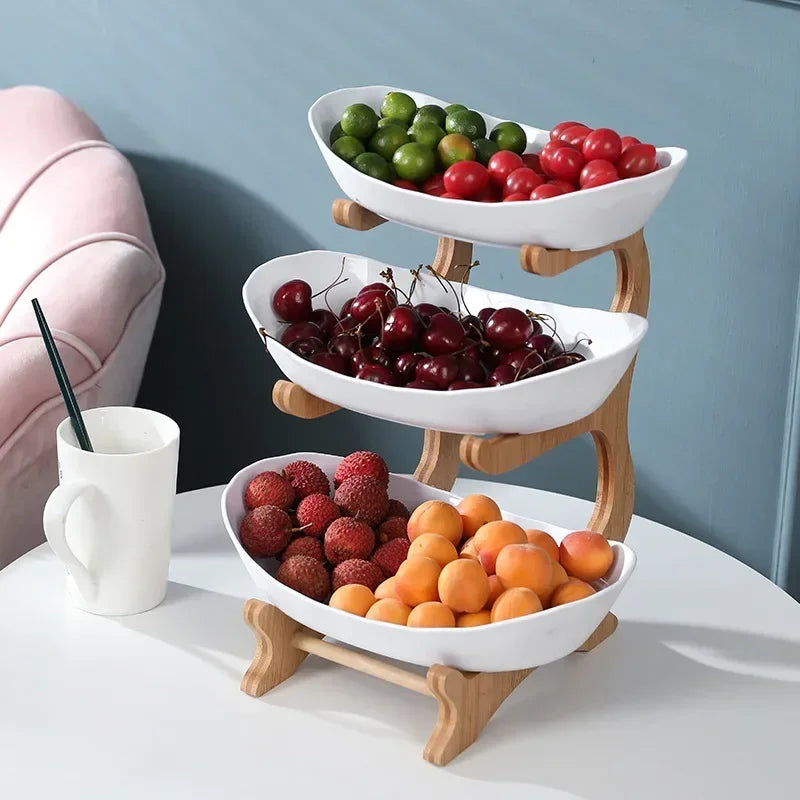 Fruteira de Mesa em Bambu Japonês Premium - Zafer Decor